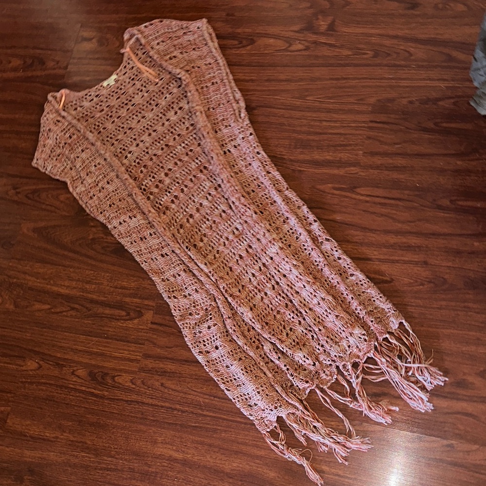 Kori America Crochet long cardigan in Pink size M/L